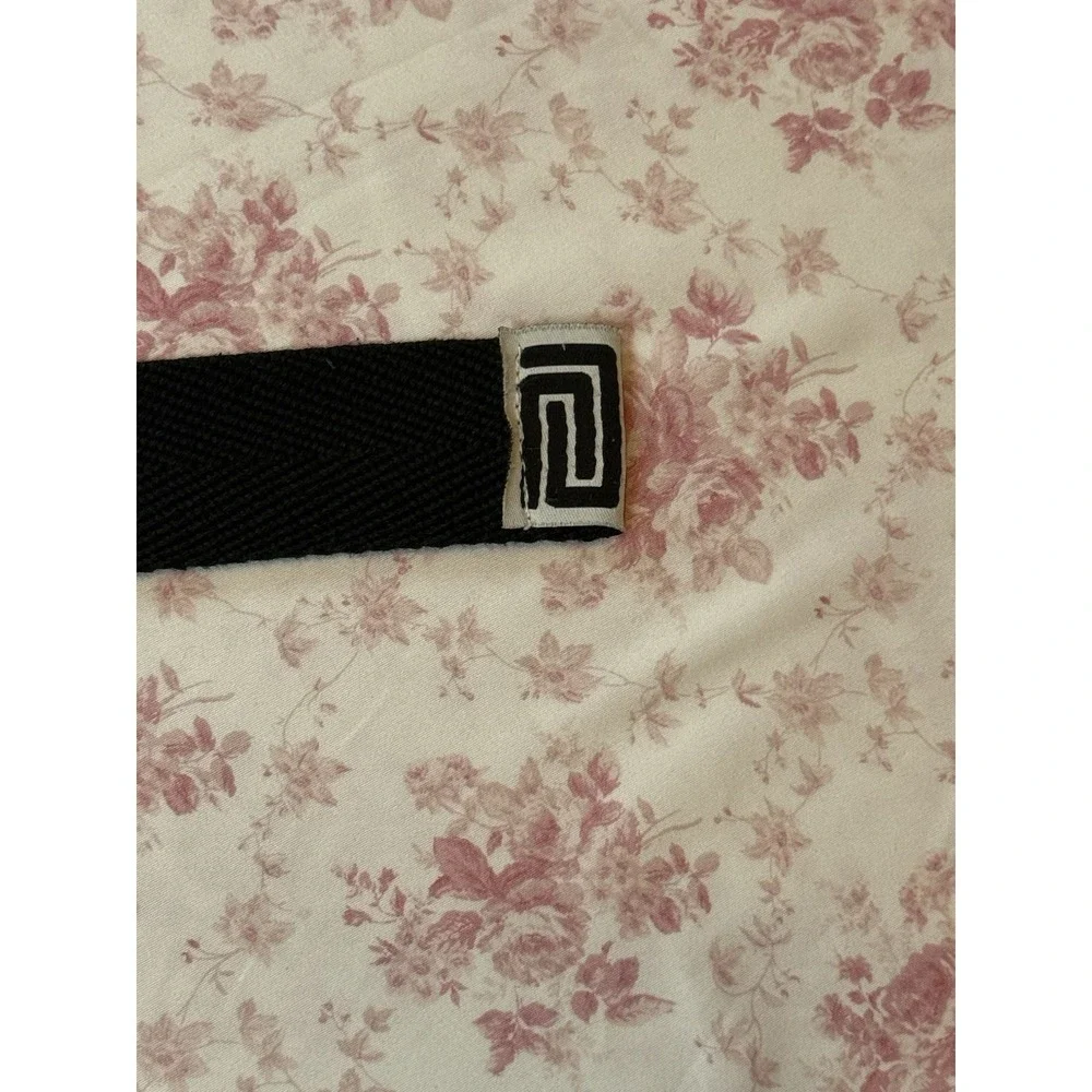 Black Greek Key D-Ring Canvas Web Belt 42